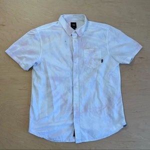 Hand dyed Vans Button Up - Mens M - Light pink and purple
